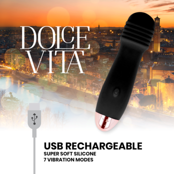 Dolce Vita™ - Rechargeable Vibrator Three Black 7 Speed