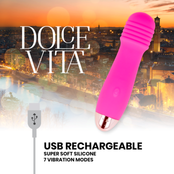 Dolce Vita™ - Rechargeable Vibrator Three Pink 7 Speeds