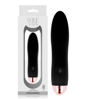 Dolce Vita™ - Rechargeable Vibrator Four Black 7 Speeds