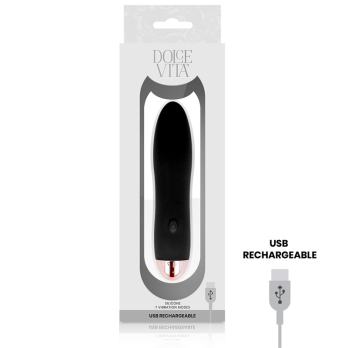 Dolce Vita™ - Rechargeable Vibrator Four Black 7 Speeds