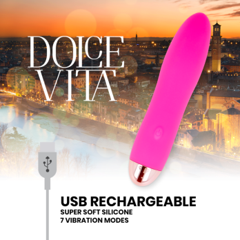 Dolce Vita™ - Rechargeable Vibrator Four Pink 7 Speeds