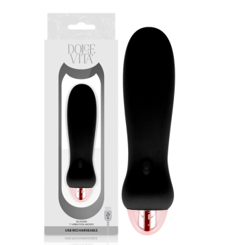 Dolce Vita™ - Rechargeable Vibrator Five Black 7 Speeds