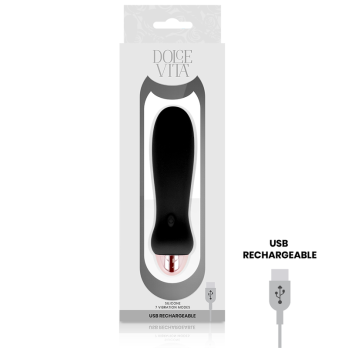 Dolce Vita™ - Rechargeable Vibrator Five Black 7 Speeds