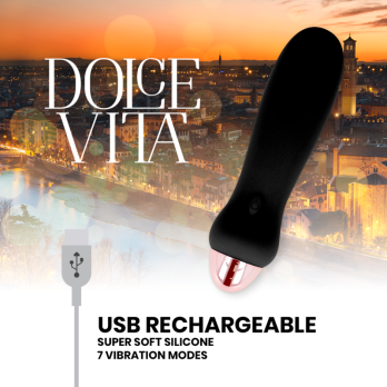 Dolce Vita™ - Rechargeable Vibrator Five Black 7 Speeds