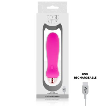 Dolce Vita™ - Rechargeable Vibrator Five Pink 7 Speeds