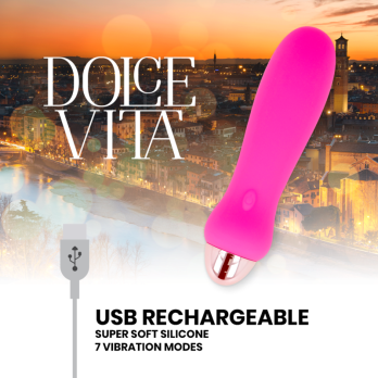 Dolce Vita™ - Rechargeable Vibrator Five Pink 7 Speeds