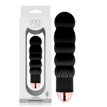 Dolce Vita™ - Rechargeable Vibrator Six Black 7 Speeds