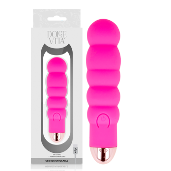 Dolce Vita™ - Rechargeable Vibrator Six Pink 7 Speeds