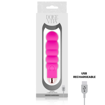 Dolce Vita™ - Rechargeable Vibrator Six Pink 7 Speeds