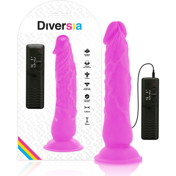 Diversia™ - Flexible Vibrating Dildo 21 Cm - Purple