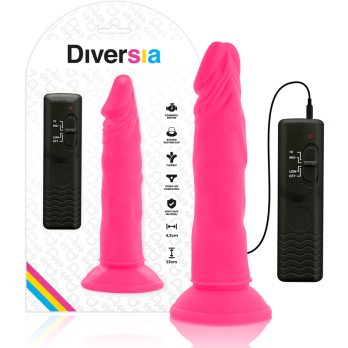 Diversia™ - Flexible Dildo With Vibration 23 Cm - Pink