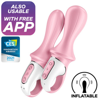 Satisfyer Air Pump Booty 5+ Inflatable Anal Vibrator - Pink