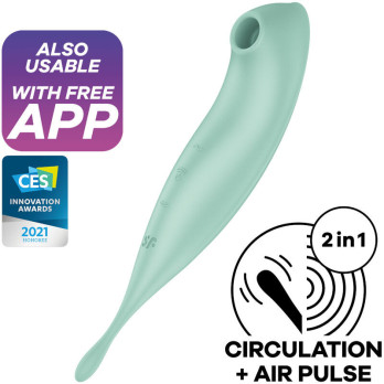 Satisfyer Twirling Pro+ Air Pulse Stimulator  Vibrator App - Green