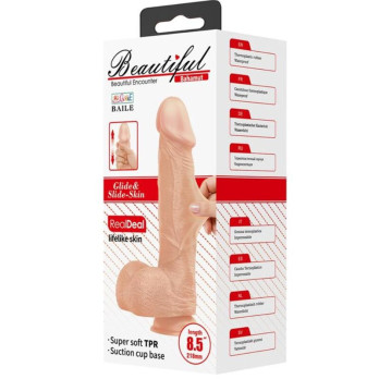 Beautiful Encounter Bahamut Realistic And Flexible Dildo 21.8 Cm - Flesh