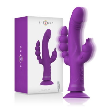 Intense™ - Casanova Vibrator Rabbit Silicone Triple Engine Purple