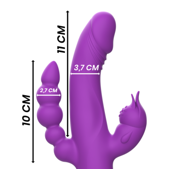 Intense™ - Casanova Vibrator Rabbit Silicone Triple Engine Purple