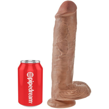 King Cock - Realistic Penis With Balls 22.6 Cm Caramel