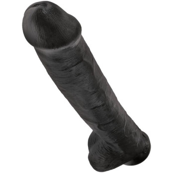 King Cock - Realistic Penis With Balls 34.2 Cm Black