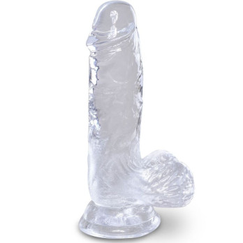 King Cock Clear - Realistic Penis With Balls 10.1 Cm Transparent