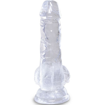 King Cock Clear - Realistic Penis With Balls 10.1 Cm Transparent