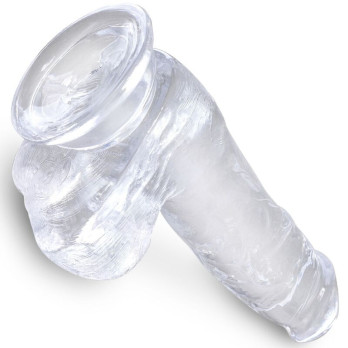 King Cock Clear - Realistic Penis With Balls 13.5 Cm Transparent