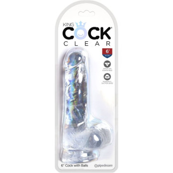 King Cock Clear - Realistic Penis With Balls 13.5 Cm Transparent