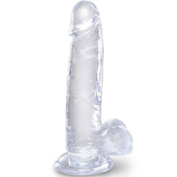 King Cock Clear - Realistic Penis With Balls 15.2 Cm Transparent