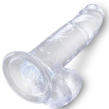 King Cock Clear - Realistic Penis With Balls 15.2 Cm Transparent