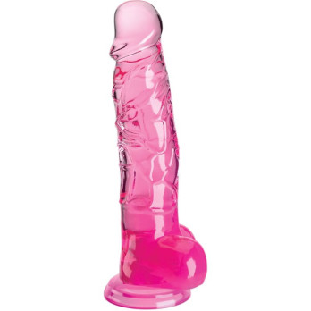 King Cock Clear - Realistic Penis With Balls 16.5 Cm Pink