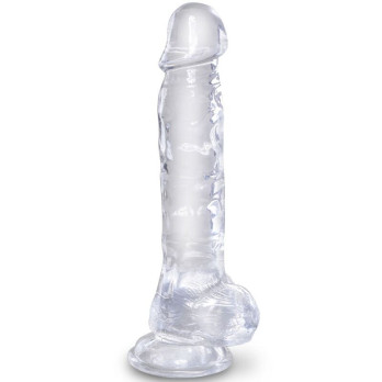 King Cock Clear - Realistic Penis With Balls 16.5 Cm Transparent