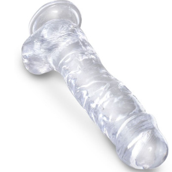 King Cock Clear - Realistic Penis With Balls 16.5 Cm Transparent