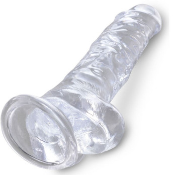 King Cock Clear - Realistic Penis With Balls 16.5 Cm Transparent