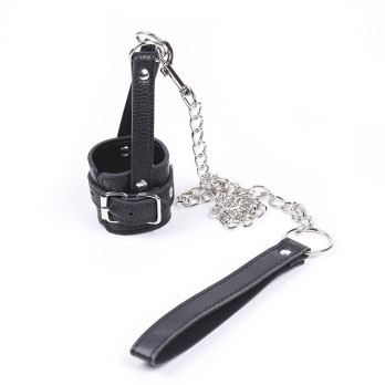 Ohmama Fetish Cock Ring With Metal Leash Chain