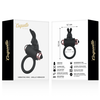 Coquette Chic Desire™ - Cock Ring With Vibrator Black/ Gold