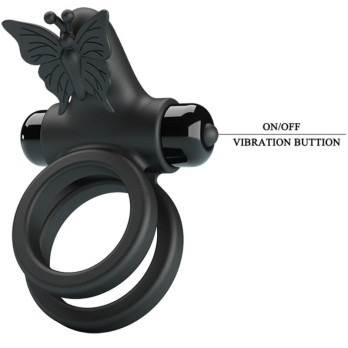 Pretty Love - Double Ring Vibrator With Black Stimulator