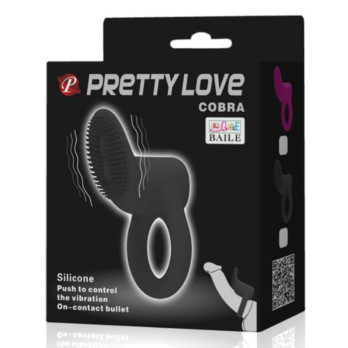 Pretty Love Cobra Vibrating Ring - Black