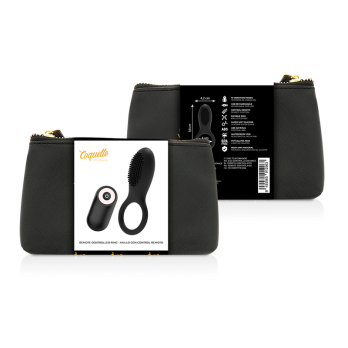 Coquette Chic Desire™ -  Cock Ring Remote Control Rechargeable Black/ Gold