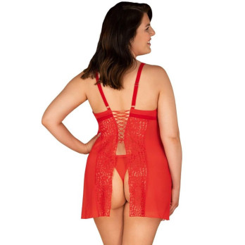 Obsessive - Blossmina Chemise And Thong 6Xl/7Xl