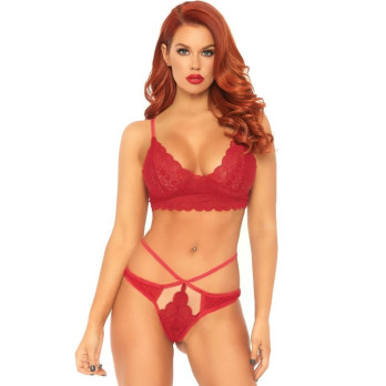 Leg Avenue 2 Pieces Set Lace Bralette And Thong S/M