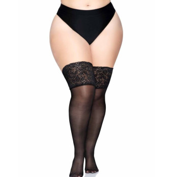 Leg Avenue Stay Ups Sheer Thigh High Plus Size