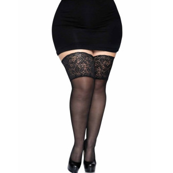 Leg Avenue Stay Ups Sheer Thigh High Plus Size