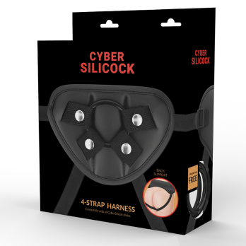 Cyber Silicock Strap-On Harness With 3 Rings Free