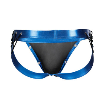 Cut4Men - Jockstrap Desire Blue Leatherette Xl