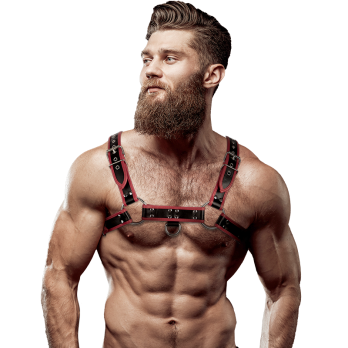 Fetish Submissive AttitudeTrade - Men39S Eco-Leather Chest Harness Black/Red