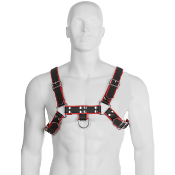 Leather Body Chain Harness Iii Black / Red