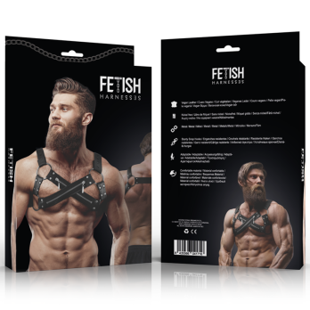 Fetish Submissive AttitudeTrade - Adjustable Neoprene Cross-Over Chest Bulldog Harness With Zippers For Men