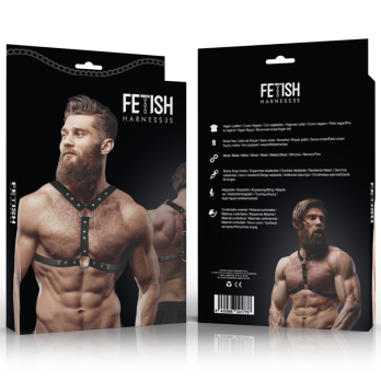 Fetish Submissive AttitudeTrade - Eco-Leather Chest Harness With Double Support And Studs For Men