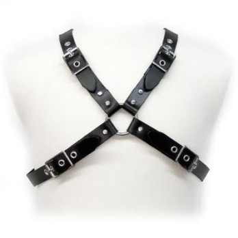 Leather Body Black Buckle Harness For Men