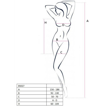 Passion Woman Bs027 Bodystocking Dress Style Black One Size