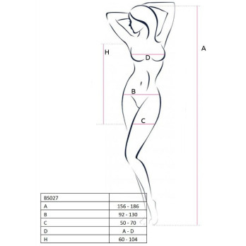 Passion Woman Bs027 Bodystocking Dress Style White One Size